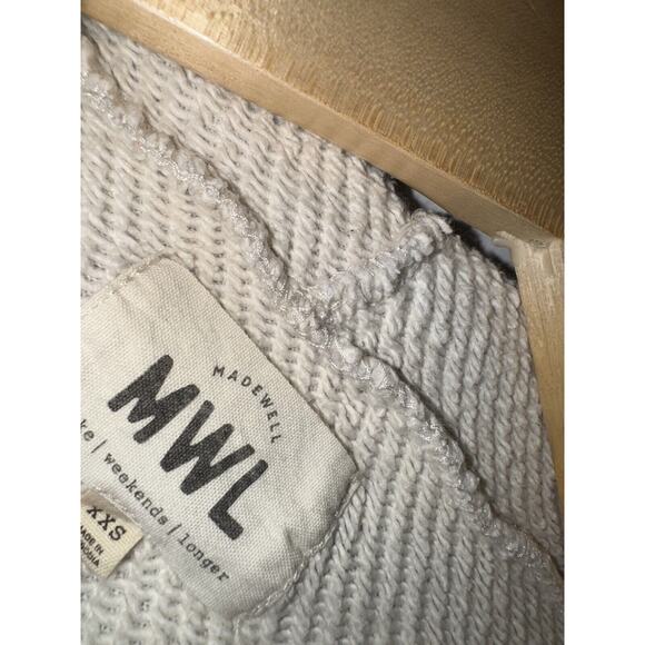 Madewell MWL Women Sweatshirt Size XXS Grey Cropped Hoodie Sweater - Picture 3 of 7